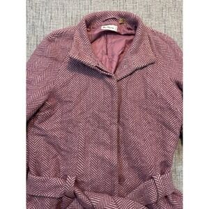 Ben sherman Pink‎ Tweed Jacket Thick Mac Coat UK Size L Chest 21 In Length 24 in